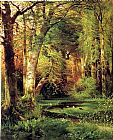 Thomas Moran - Forest Scene painting